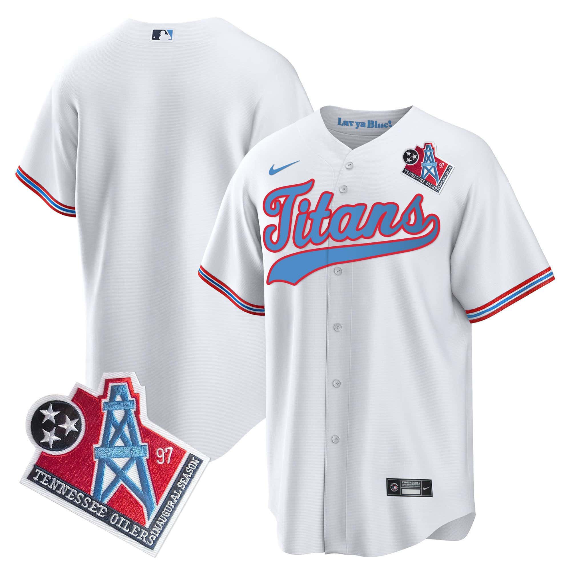 Men Tennessee Titans Blank White Nike 1997 Throwback Limited Cool Base NFL Jersey